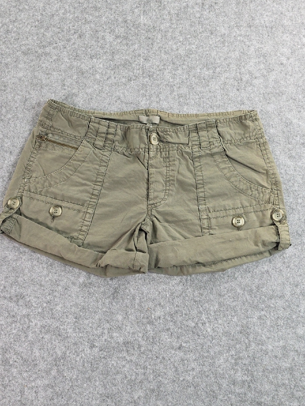 Joie Women’s Olive Green Roll-Cuff Cargo Shorts Sz 4